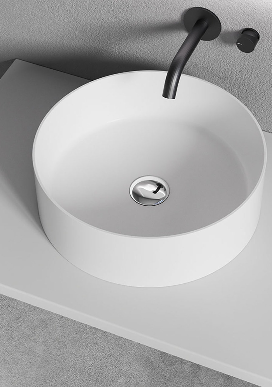 Lavat&oacute;rio de Pousar Redondo, Glacier White Matte - KCER-2107