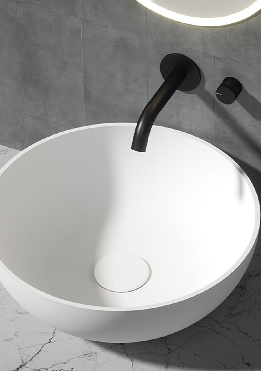Lavat&oacute;rio de Pousar Redondo, Glacier White Matte - KCER-1515-5