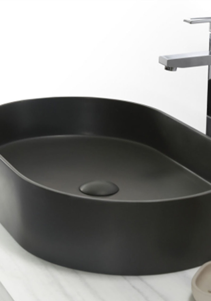 Lavat&oacute;rio de Pousar Oval, Black Matte - KCER-1057
