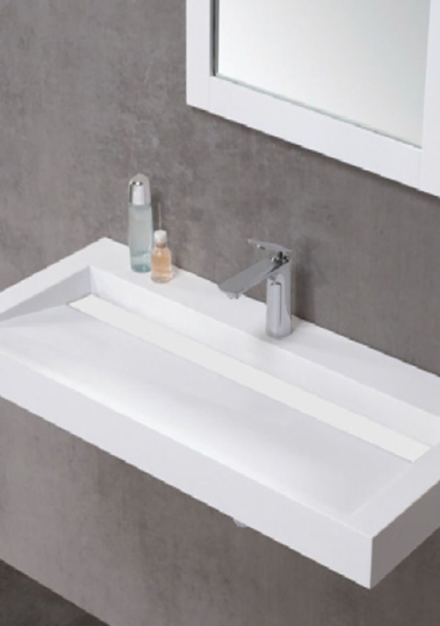 Lavat&oacute;rio de Mural Suspenso, Glacier White Matte- KCER-1264-1