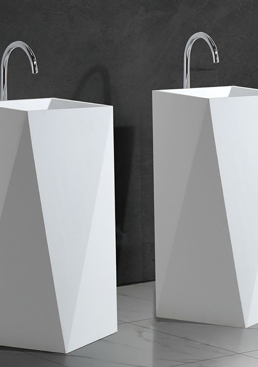 Lavat&oacute;rio Pedestal,  Glacier White Matte - KCER-1387