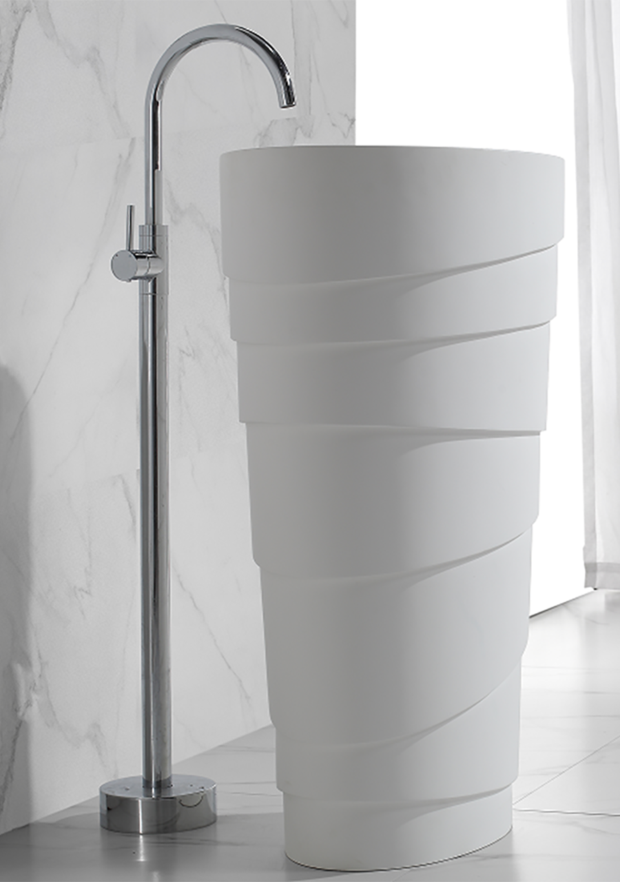 Lavat&oacute;rio Pedestal,  Cement Grey Matte - KCER-1398